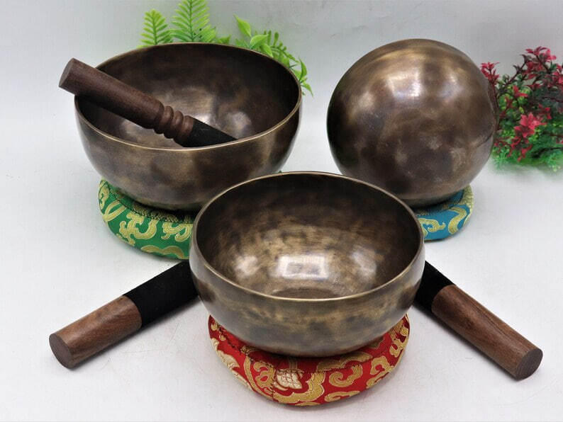 Tibetan antique singing bowl- hand made singing bowl- meditation yoga sound
