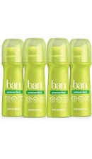 Ban Original Unscented 24-hour Invisible Antiperspirant, 3.5oz Roll-on Deodorant