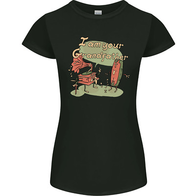Music I am Your Grandfather DJ Stream Vinyl Womens Petite Cut T-Shirt