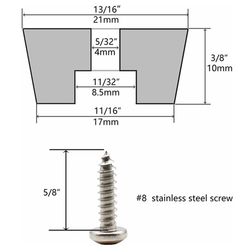 20X Non Slip Rubber Bumper Feet with Screws for Cutting Board Electronics N754 - Picture 6 of 7
