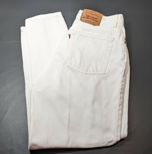 Levis 33 x 27 Tapered Leg White Jeans 