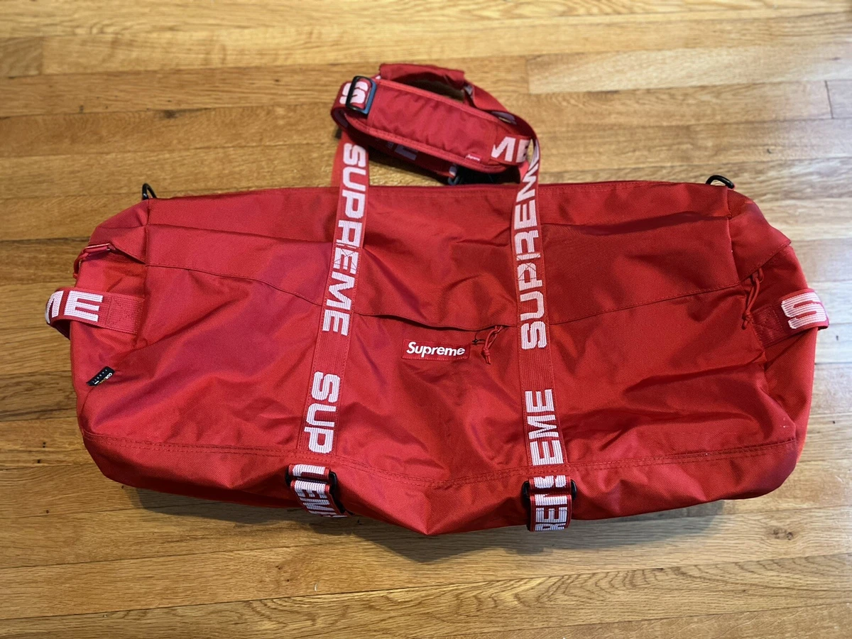 supreme duffle bag red