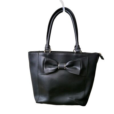 Vintage Apt KOHL'S Black purse With Bow And Silver Accents