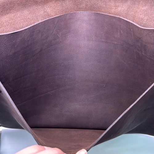 Haiti Made Brown Leather Mens Messenger Portfolio Document Majik Laptop Sleeve - Afbeelding 12 van 15