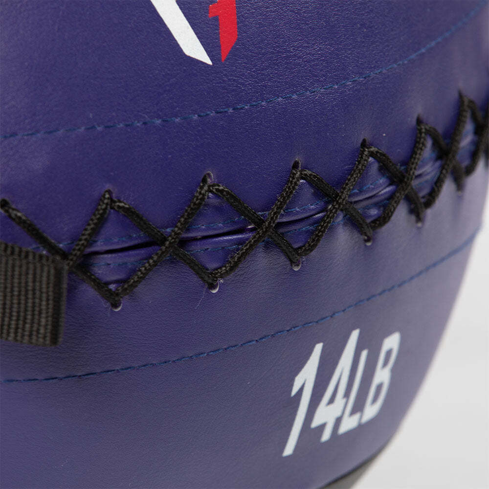 Titan Fitness 14 LB Soft Leather Medicine Wall Ball, Color-Coded