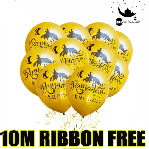Islam Eid Ramadan Mubarak Printed Balloons Bunting Banner Kids Decorations Uk - Picture 4 of 7