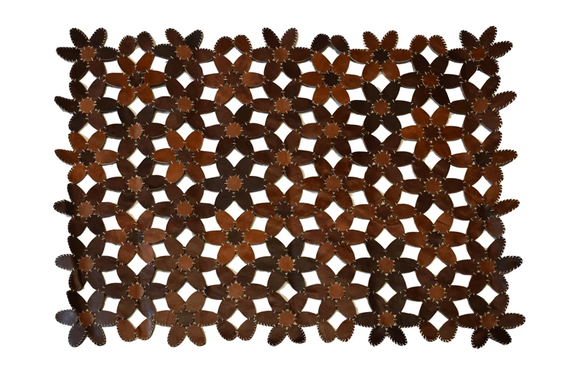 Modern floor rugs patchwork cow leather rug Bohemian new rugs 10-68 - Image 4 of 4