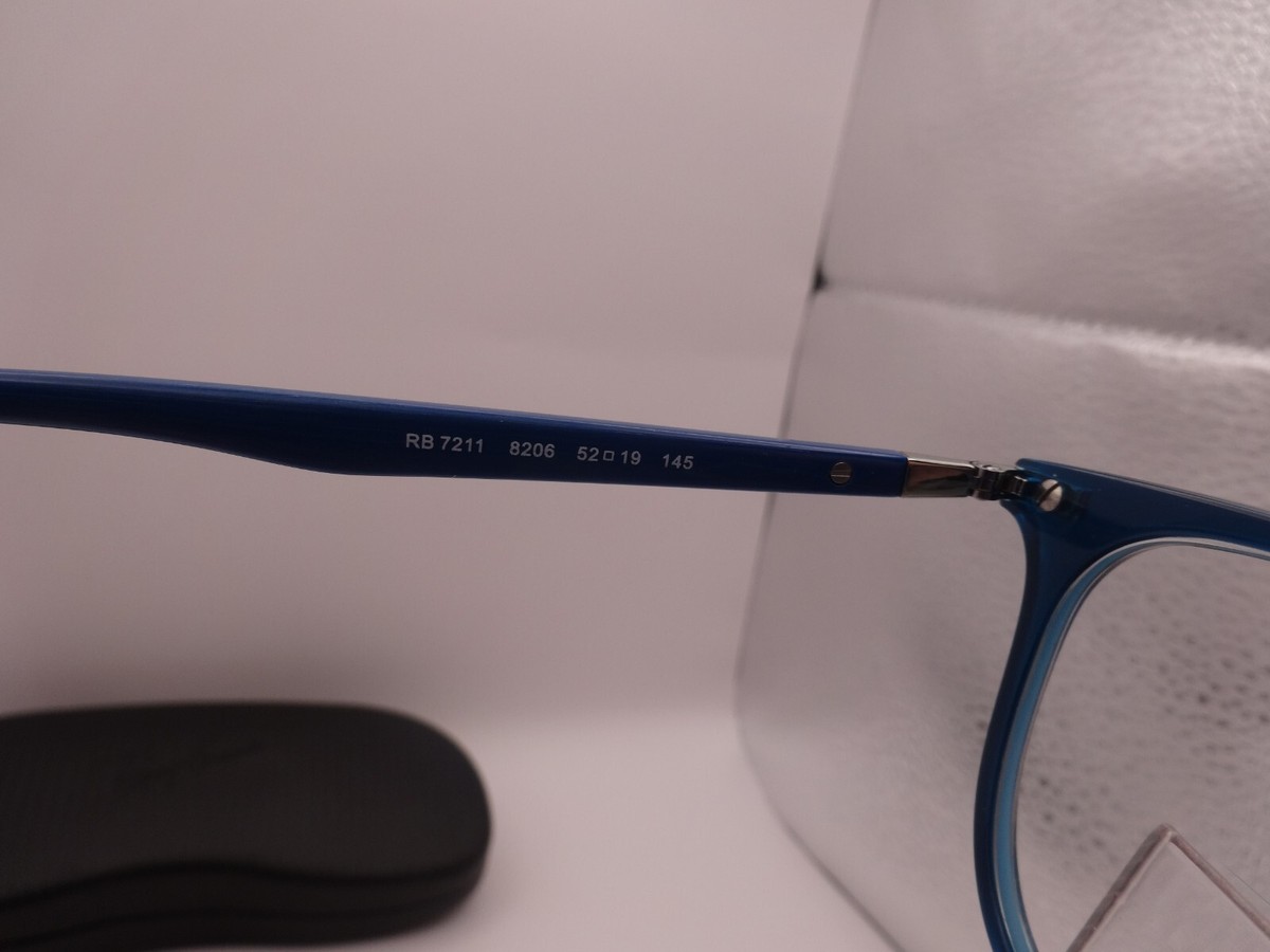 Ray Ban RB 7211 8206 Transparent Turquoise Frame Eyeglasses 