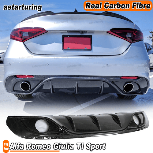 REAL CARBON Rear Bumper Diffuser Fit for Alfa Romeo Giulia TI Sport Sedan 15-20 - Bild 1 von 11