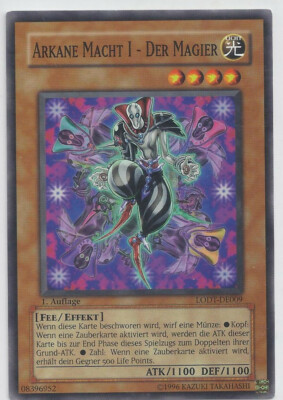 Yugioh Arkane Macht I - Der Magier  Common 1.Auflage Excellent! LODT-DE009