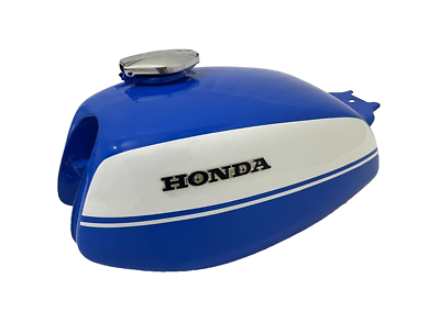 HONDA バイク タンク ホワイト ブルー Honda CL350 Scrambler 1973 Blue & White Painted Alloy Petrol Tank
