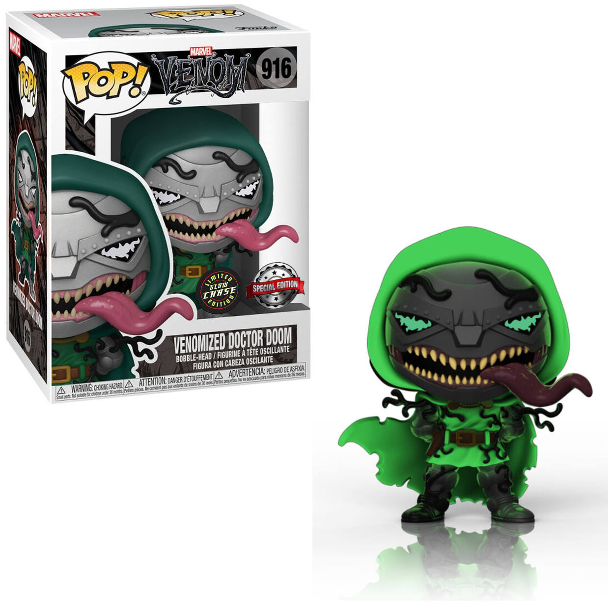 Funko POP! Marvel Venom Venomized Doctor Doom Exclusive Glow in the Dark  Chase