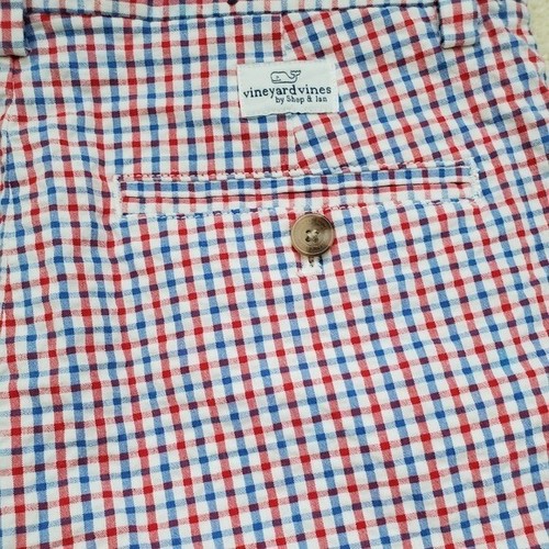 Vineyard Vines Boys Red, White And Blue Gingham Seersucker Shorts sz14 - Picture 9 of 16
