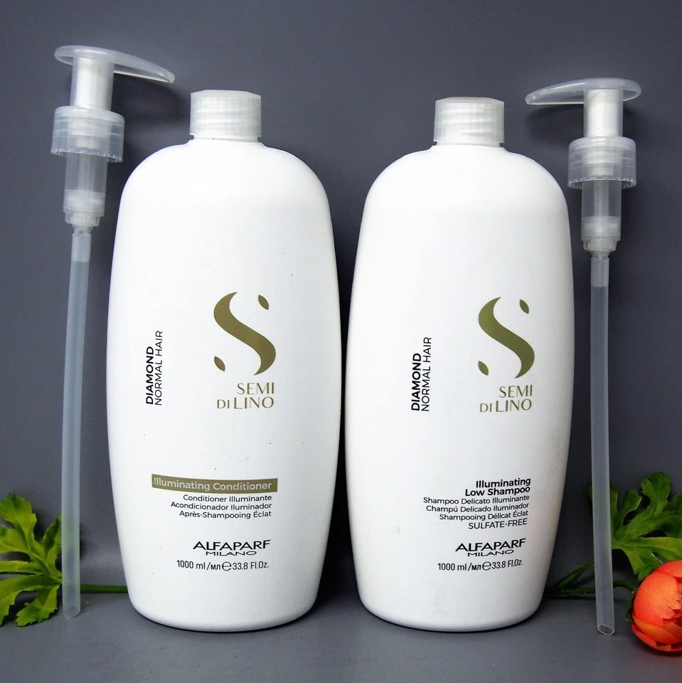 DUO con BOMBAS Alfaparf Iluminador Bajo Champú y Acondicionador 1000ml / 33.8oz Foto 2 de 3