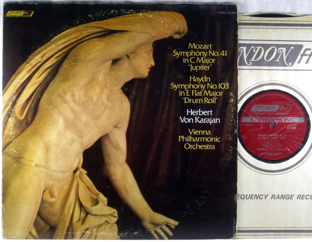 英LP ヘルベルト・フォン・カラヤン,  Mozart Jupiter Symphony / Haydn Drum Roll Symphony CS6369 LONDON /00260 LONDON ffrr UK Mozart Haydn KARAJAN Symphony #41 Jupiter