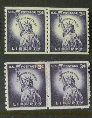 US 3¢ stamp SC #1057 or 1057A Statue of Liberty MNH 1957 pair