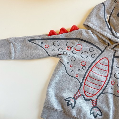 • Gap Grey Pterodactyl Dinosaur Hoodie • 4 - Picture 3 of 4