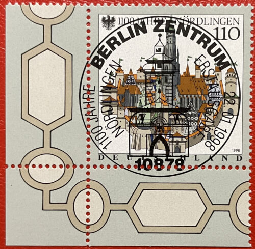 π©πͺ.BRD Bund Michel Nr. 1965 Gestempelt mit zentrischem Ersttagsstempel (1998)