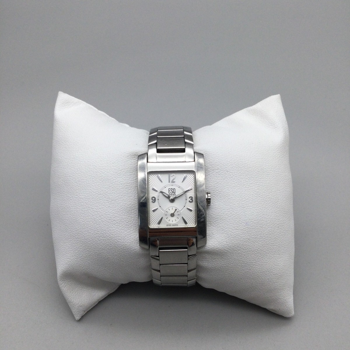 ESQ Swiss Movado Tank Watch Women 21mm E5298 Silver Tone New  display picture 3