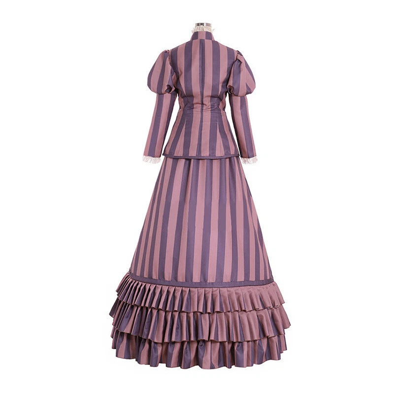 Mujeres Victoriano Vestido de Cordones Vestido de Guerra Civil Recreación Teatro Disfraz Vestido Foto 4 de 4