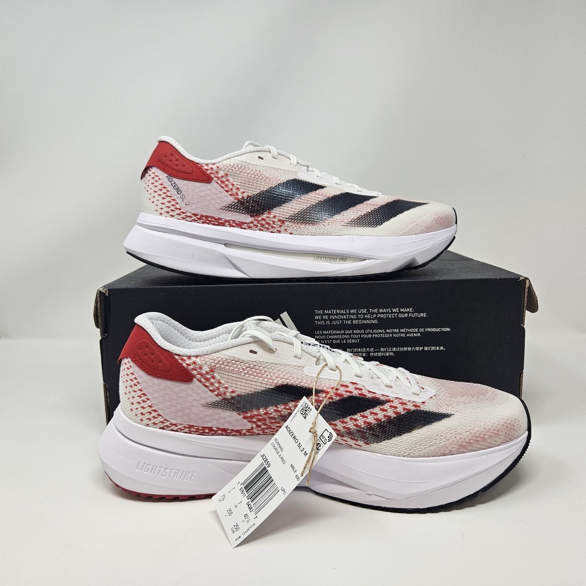 Men's Adidas Adizero SL2 M 'White/Red' Road Running Shoes Men's Adidas Adizero SL2 M 'White/Red' Road Running Shoes