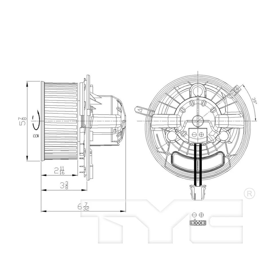 Конденсаторная воздуходувка в сборе TYC 700218 A/C для некоторых моделей BMW 06-17 годов выпуска - Изображение 4 из 4