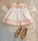 Mattel 1960’s Chatty Cathy Pink Peppermint Dress Outfit With Shoes