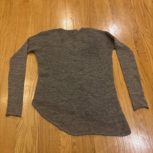 Maglione Helmut Lang donna alpaca maglia larga hi-low taglia S grigio pullover - Foto 2 di 6