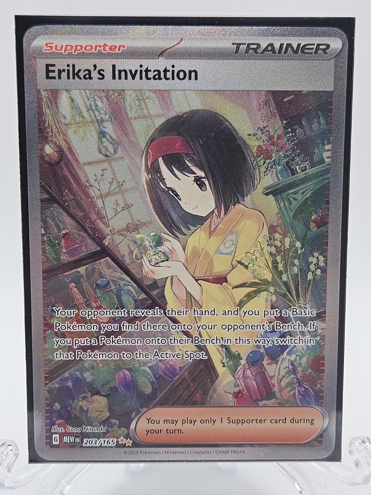 2023 Pokemon Scarlet & Violet 151 Erika’s Invitation 203/165 SIR Near Mint