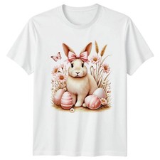 Aquarell Hase Kaninchen mit rosa Damen T-Shirt Frühling Ostern Urlaub Ostern