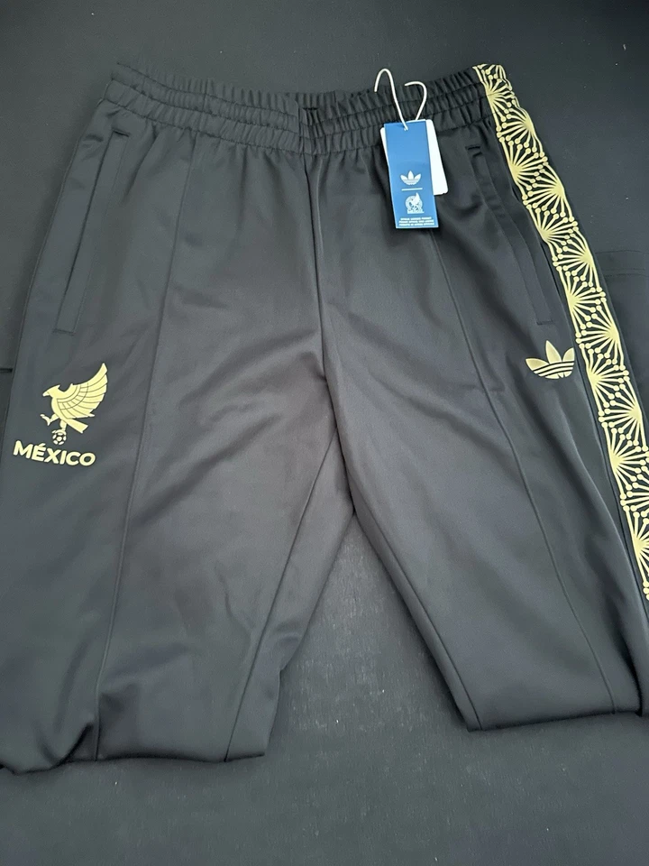Adidas Mexico 2025 Gold Soccer Track Pants Men Sz L New 90 Authentic JE5337 - Image 2 of 4