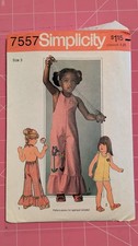 Vintage 1976 Simplicity Children's Sewing Pattern 7557 Halter Jumpsuit Uncut