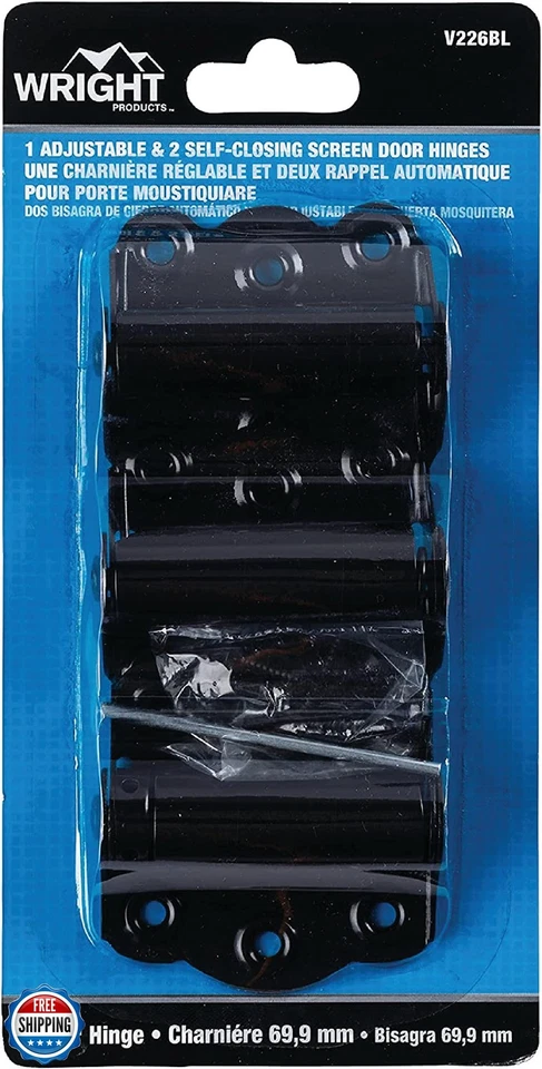 Productos Wright (paquete de 3) 2-3/4 pulgadas Bisagra ajustable de cierre automático negra Foto 2 de 4