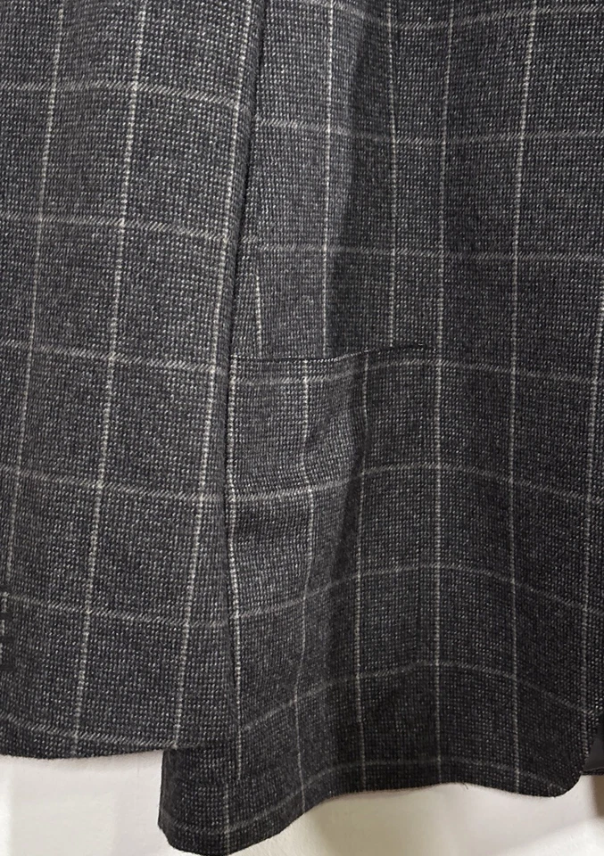 Z Zegna Light Angora Blend Blazer Mens 42R Made In Italy Chocolate Brown Check - Image 4 of 4