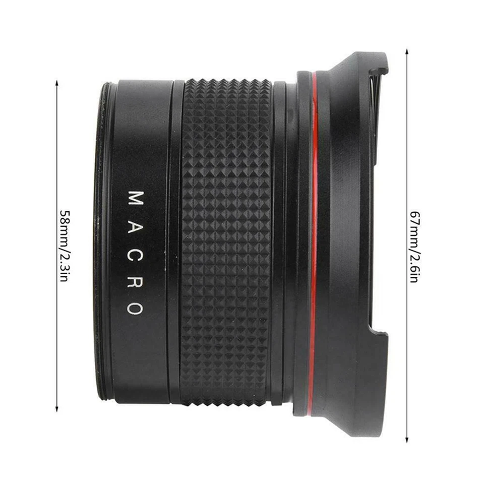 58MM 0.35X Detachable Macro Fisheye Lens Wide Angle For Canon SLR DSLR Camera B - Image 2 of 4