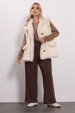 Yours Curve Women's Plus Size Shaggy Faux Fur Gilet