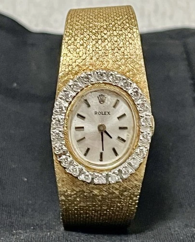 Rolex Vintage Cocktail Style Women's Watch 14K Diamond Lugs, Manual Wind, 19mm