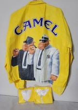 Joe Camel 1992 Yellow Graphic Print Full Zip XL Windbreaker Jacket Retro Men's