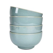 Ceramic Soup Bowl Set of 4, 24 Oz, Cereal Bowl for Oatmeal, Dishwasher and Mi...