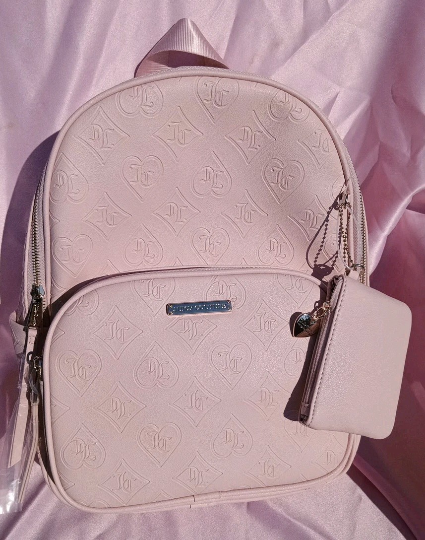 Large Juicy Couture Pink Clay “Wordplay” Backpack NWT | eBay