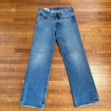 Abercrombie Kids Jeans Size 16 Slim Button Fly Medium Wash Straight Leg Denim