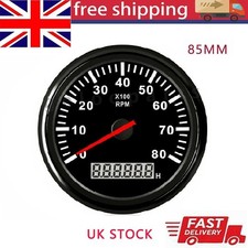 85mm Car Tachometer 0-8000RPM Tacho Gauge Diesel Motor Engine 12V Rev Counter UK