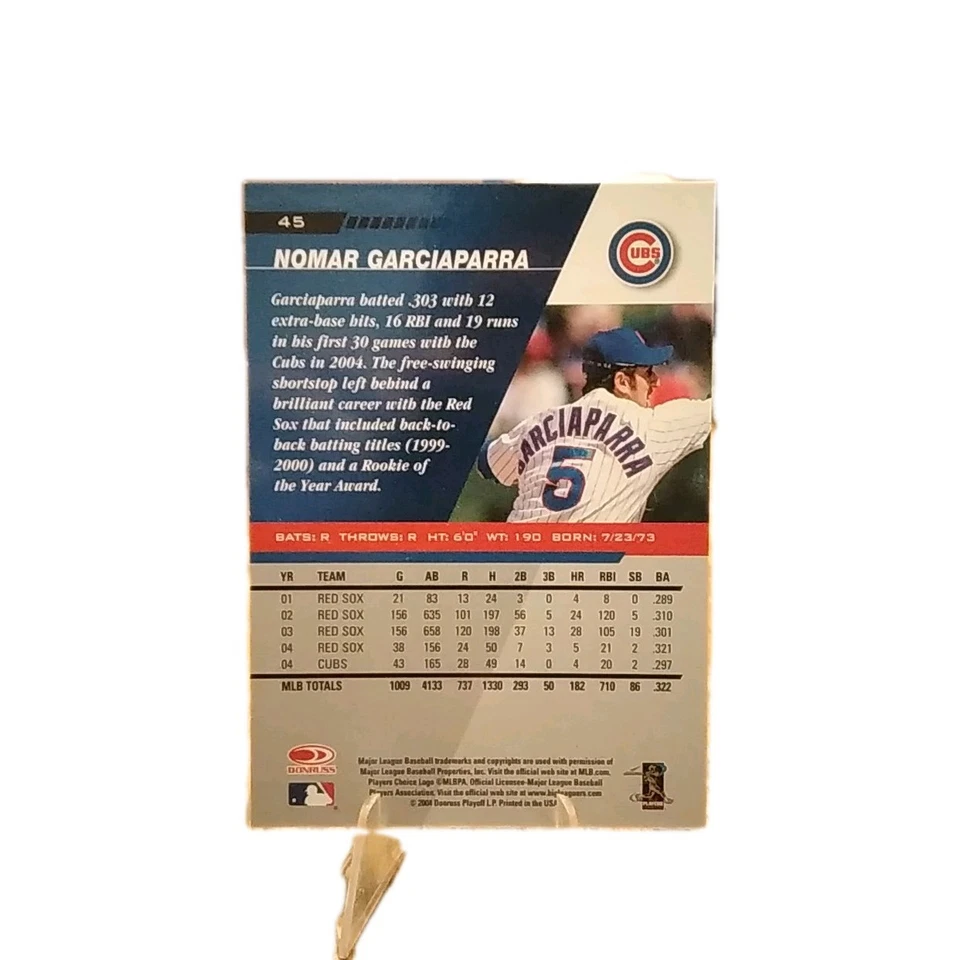 2004 Donruss Leaf #45 Nomar Garciaparra On Card Auto Red Sox Legend Mint - Image 2 of 2