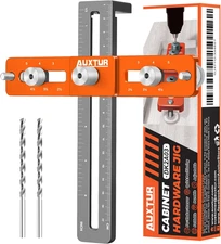 Cabinet Hardware Jig, Adjustable Cabinet Handle Template Tool with Alignment Hol