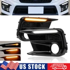 LED Running Light DRL Sequential Fog Light Bezel for 2018-2021 Subaru WRX / STI