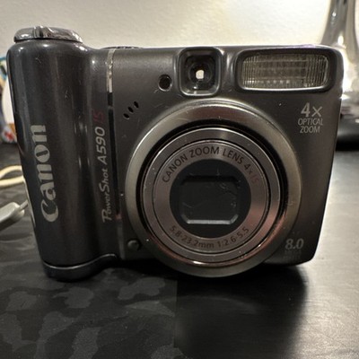 Canon PowerShot A590 IS 8.0MP Compact Camera 4x Zoom IS AF Gray 2.5in AA