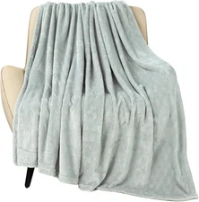 TOONOW Fleece Blanket Super Soft Cozy Throw-50" x 60", Mirage Gray 