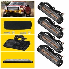 4x 12 Led Light Strobe Bar Truck Car Warning Flashing Hazard Beacon Amber Usa Us