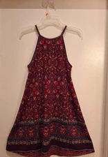 Xhilaration Spaghetti Strap Women’s Size Small Dress Burgandy Stretchy Floral