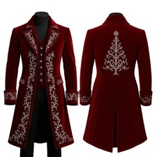 Mens Gothic Medieval Steampunk Tailcoat Victorian Prince Jacket Frock Gentleman